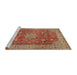 Sideview of Machine Washable Traditional Sand Brown Rug, wshtr1961