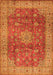 Serging Thickness of Machine Washable Medallion Orange Traditional Area Rugs, wshtr1961org