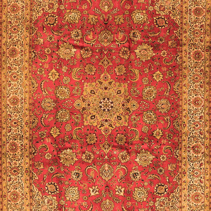 Serging Thickness of Machine Washable Medallion Orange Traditional Area Rugs, wshtr1961org