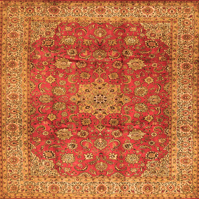 Serging Thickness of Medallion Orange Traditional Rug, tr1961org
