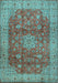 Medallion Light Blue Traditional Rug, tr1961lblu