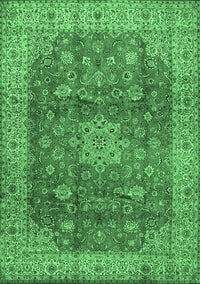 Medallion Emerald Green Traditional Rug, tr1961emgrn