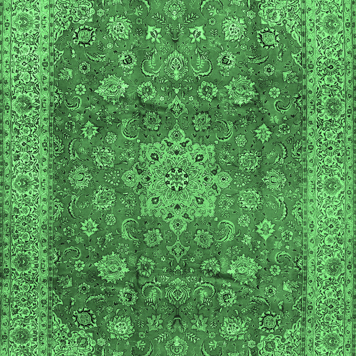 Medallion Emerald Green Traditional Rug, tr1961emgrn