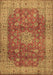 Machine Washable Medallion Brown Traditional Rug, wshtr1961brn