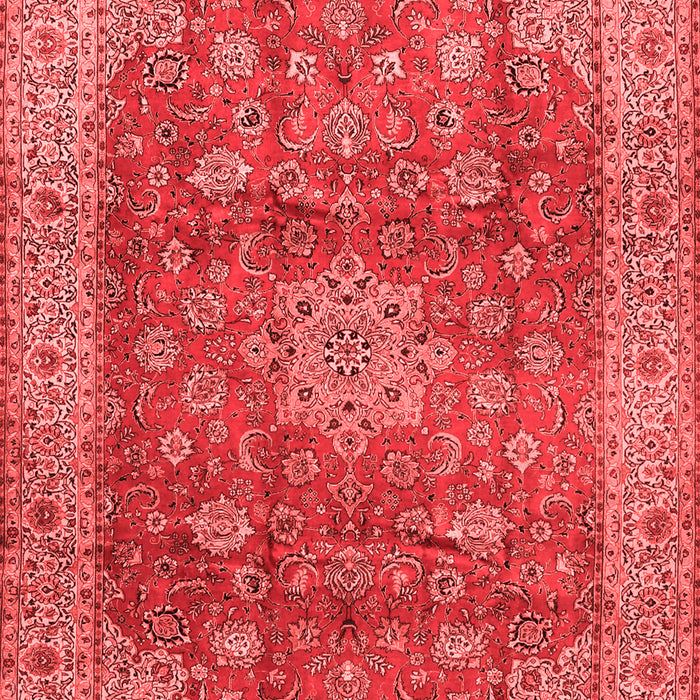 Machine Washable Medallion Red Traditional Rug, wshtr1961red