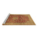 Sideview of Machine Washable Medallion Brown Traditional Rug, wshtr1961brn