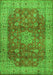 Serging Thickness of Machine Washable Medallion Green Traditional Area Rugs, wshtr1961grn