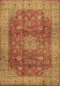 Medallion Brown Traditional Rug, tr1961brn