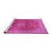 Sideview of Machine Washable Medallion Pink Traditional Rug, wshtr1961pnk