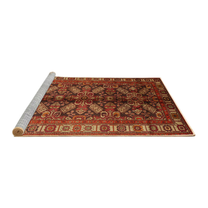 Sideview of Machine Washable Traditional Tomato Red Rug, wshtr1962