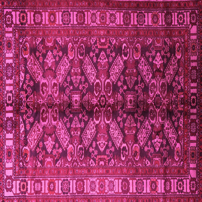 Square Persian Pink Traditional Rug, tr1962pnk