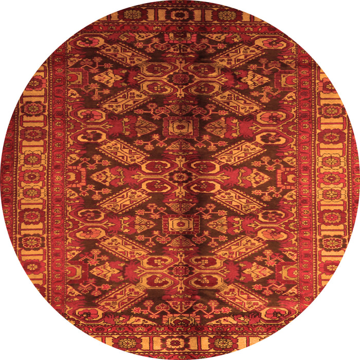 Square Persian Orange Traditional Rug, tr1962org