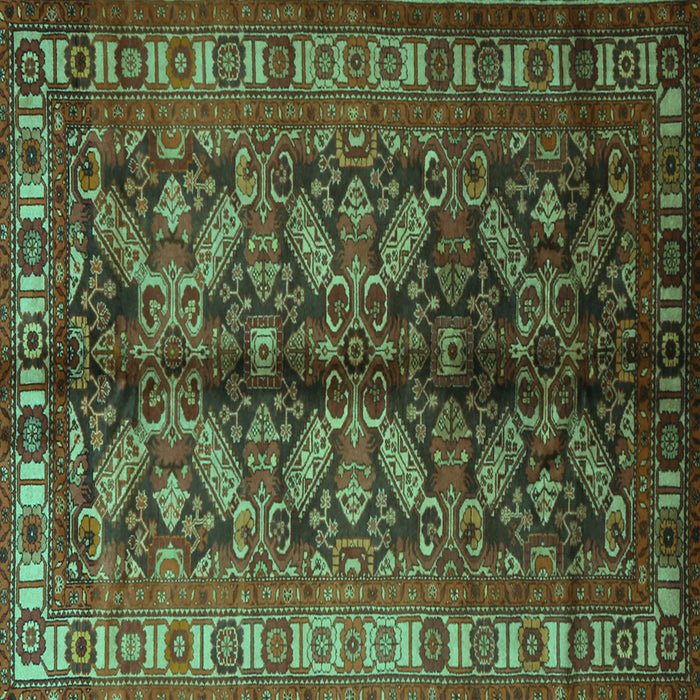 Square Persian Turquoise Traditional Rug, tr1962turq