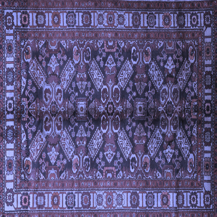 Square Machine Washable Persian Blue Traditional Rug, wshtr1962blu