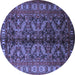 Round Persian Blue Traditional Rug, tr1962blu