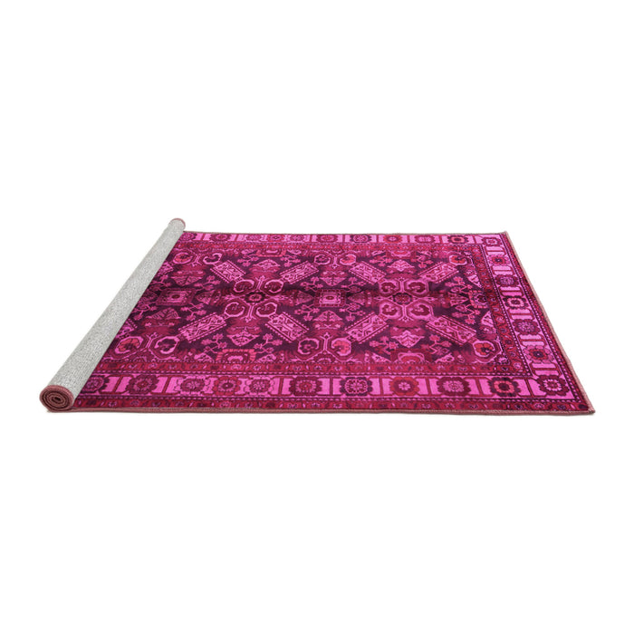 Sideview of Machine Washable Persian Pink Traditional Rug, wshtr1962pnk