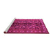 Sideview of Machine Washable Persian Pink Traditional Rug, wshtr1962pnk