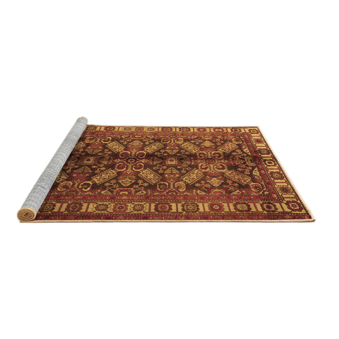Sideview of Machine Washable Persian Brown Traditional Rug, wshtr1962brn