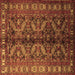 Square Machine Washable Persian Brown Traditional Rug, wshtr1962brn