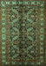 Machine Washable Persian Turquoise Traditional Area Rugs, wshtr1962turq