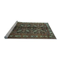 Sideview of Machine Washable Persian Light Blue Traditional Rug, wshtr1962lblu