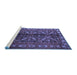 Sideview of Machine Washable Persian Blue Traditional Rug, wshtr1962blu