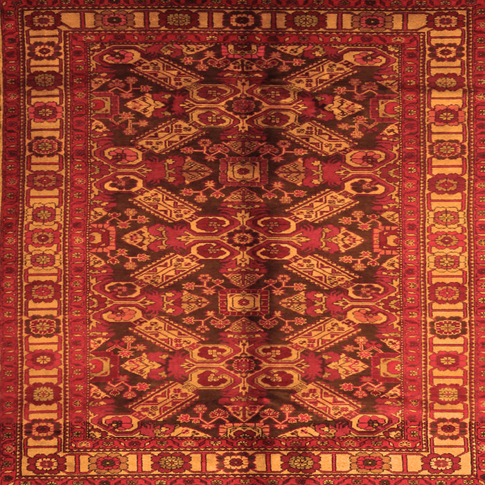 Serging Thickness of Persian Orange Traditional Rug, tr1962org