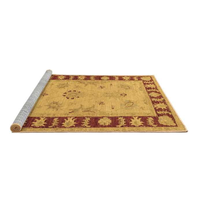 Sideview of Machine Washable Oriental Brown Traditional Rug, wshtr1963brn