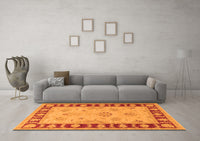 Machine Washable Oriental Orange Traditional Rug, wshtr1963org