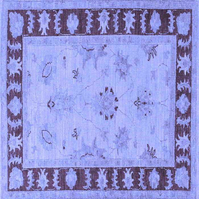 Square Oriental Blue Traditional Rug, tr1963blu