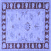 Square Oriental Blue Traditional Rug, tr1963blu