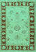 Machine Washable Oriental Turquoise Traditional Area Rugs, wshtr1963turq