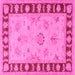 Square Oriental Pink Traditional Rug, tr1963pnk