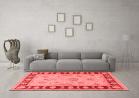 Machine Washable Oriental Red Traditional Rug, wshtr1963red
