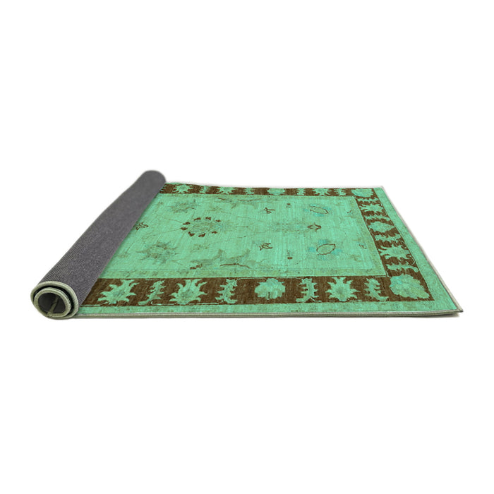 Sideview of Oriental Turquoise Traditional Rug, tr1963turq