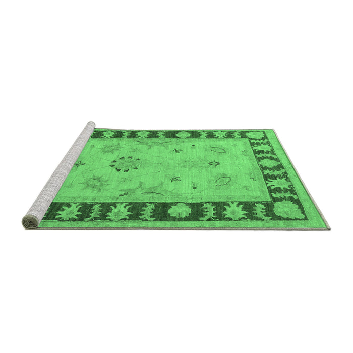 Sideview of Machine Washable Oriental Emerald Green Traditional Area Rugs, wshtr1963emgrn