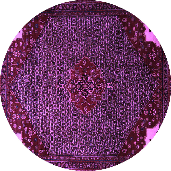 Round Persian Purple Traditional Rug, tr1964pur