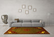 Machine Washable Persian Yellow Traditional Rug in a Living Room, wshtr1964yw