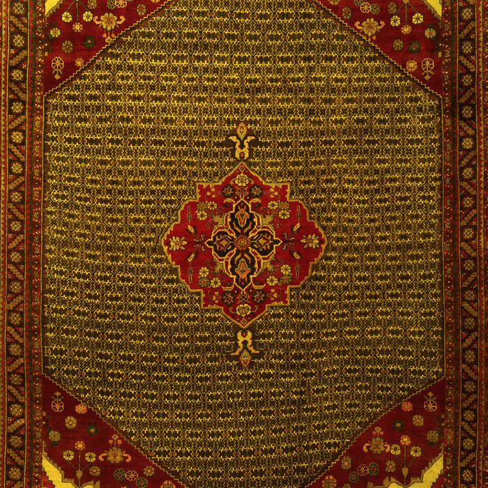Machine Washable Persian Yellow Traditional Rug, wshtr1964yw