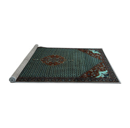 Sideview of Machine Washable Persian Light Blue Traditional Rug, wshtr1964lblu