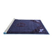 Sideview of Machine Washable Persian Blue Traditional Rug, wshtr1964blu