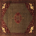 Square Machine Washable Persian Brown Traditional Rug, wshtr1964brn