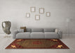 Machine Washable Persian Brown Traditional Rug in a Living Room,, wshtr1964brn