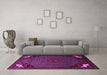 Machine Washable Persian Purple Traditional Area Rugs in a Living Room, wshtr1964pur