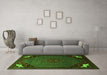 Machine Washable Persian Green Traditional Area Rugs in a Living Room,, wshtr1964grn