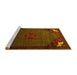 Sideview of Machine Washable Persian Yellow Traditional Rug, wshtr1964yw