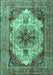 Machine Washable Persian Turquoise Traditional Area Rugs, wshtr1965turq