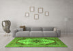 Machine Washable Persian Green Traditional Area Rugs in a Living Room,, wshtr1965grn