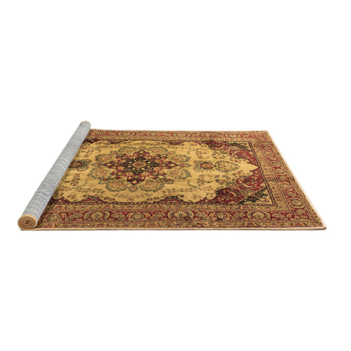 Sideview of Machine Washable Persian Brown Traditional Rug, wshtr1965brn