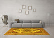 Machine Washable Persian Yellow Traditional Rug in a Living Room, wshtr1965yw